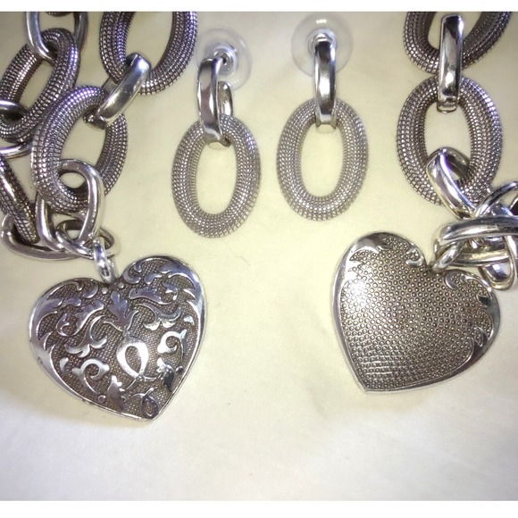 Brighton Cordoba Heart Necklace & Bracelet & Oval Link Earrings Set - Picture 3 of 9